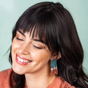 Ink & Alloy Ava Teal & Terracotta Bead Earring