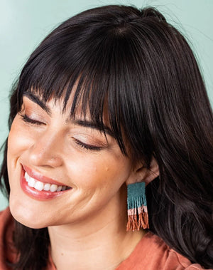 Ink & Alloy Ava Teal & Terracotta Bead Earring