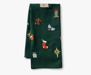 Rifle Paper Co. Embroidered Holiday Tea Towel