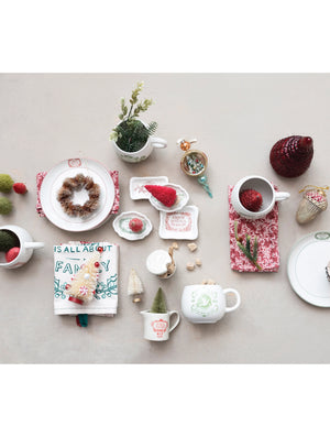 Vintage Holiday Stoneware Plate