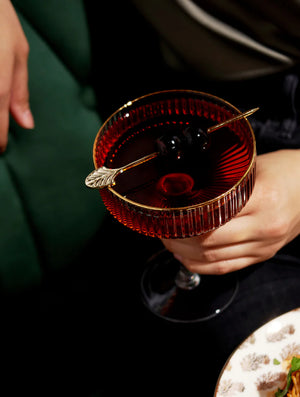 Gold Rim Deco Crystal Coupe