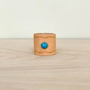 Jenni Earle Leather Turquoise Stud Slide