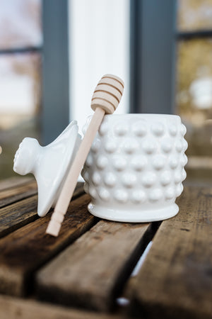 Hobnail Honey Jar with Dipper