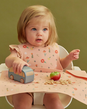 Wildflower Ripe Peach Silicone Bib