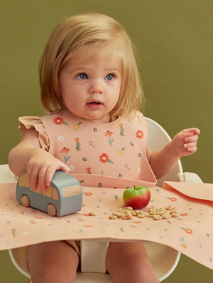 Wildflower Ripe Peach Silicone Bib