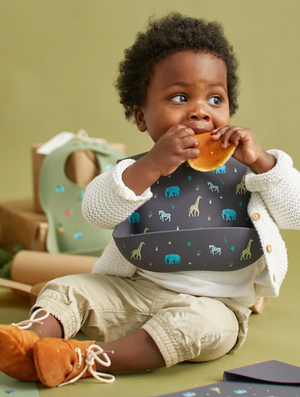 Safari Faded Black Silicone Bib