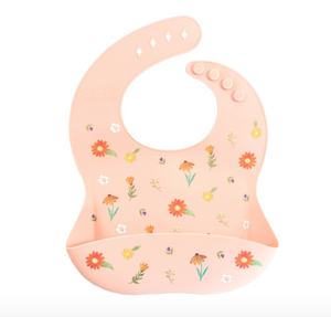 Wildflower Ripe Peach Silicone Bib