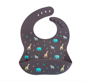 Safari Faded Black Silicone Bib