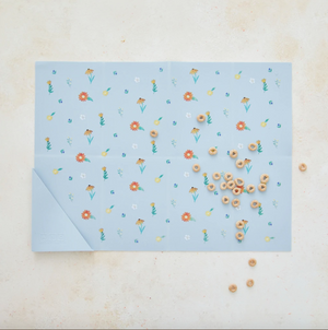 Wildflower Blue Silicone Placemat