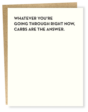 Carbs Are The Answer Card