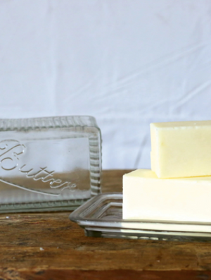 Double Glass Butter Dish