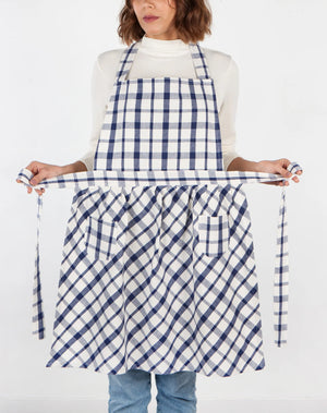 Belle Plaid Pintuck Heirloom Apron