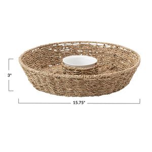 Sea Grass Chip and Salsa Server