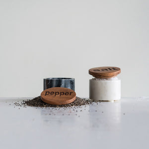 Marble S/P Seasoning Pot